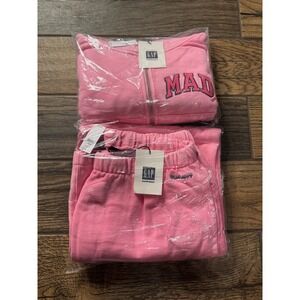 GAP x Madhappy Pink Cropped Hoodie Sweatpants Set Women L Loungewear